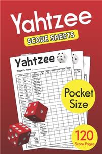 Pocket Size Yahtzee Score Sheets