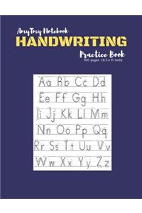 Handwriting Practice Book - AmyTmy Notebook - 100 pages - 8.5 x 11 inch - Matte Cover