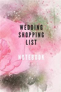 Wedding shopping list notebook ideal for wedding shopping essentials and your Planning of wedding days shopping