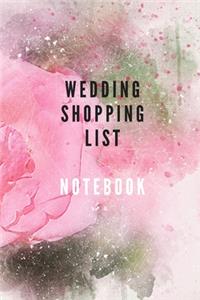 Wedding shopping list notebook ideal for wedding shopping essentials and your Planning of wedding days shopping