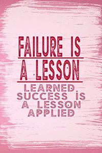 Failure Is A Lesson Learned. Success Is A Lesson Applied