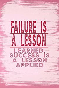 Failure Is A Lesson Learned. Success Is A Lesson Applied
