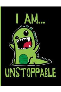 I Am... Unstoppable: Blank Lined Journal Notebook Planner - Boys Journal to Write in Dinosaur Journal for Kids