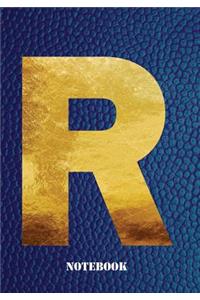 R Notebook: Letter 'r' Notebook, Composition, Exercise or Log Study Book - Blue Cover