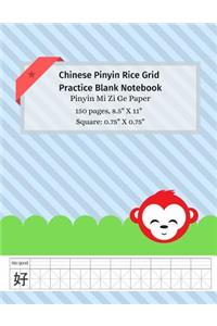 Chinese Pinyin Rice Grid Practice Blank Notebook