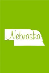 Nebraska - Lime Green Lined Notebook with Margins