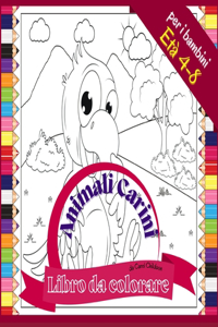 Libro da colorare Animali Carini per i bambini Età 4 - 8