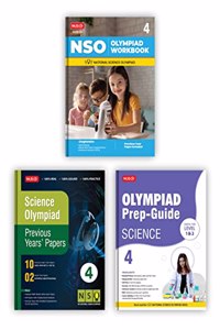 MTG National Science Olympiad (NSO) Workbook, Prep-Guide & Previous Years Papers with Self Test Paper Class 4 - SOF Olympiad Books For 2023-24 Exam (Set of 3 Books)