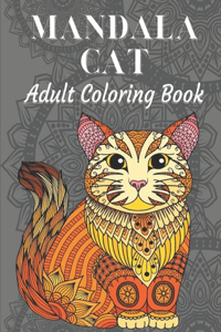 Mandala Cat Adult Coloring Book