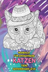 Mandala für Erwachsene - Schwieriger Leve - Tiere - Katzen