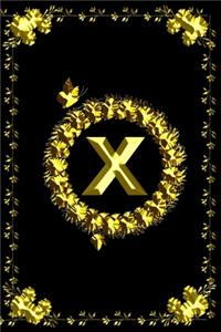 Pretty Golden Initial Monogram Letter X