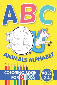 ABC Animals Alphabet Coloring Book For Kids Ages 2-4