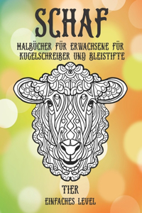 Malbücher für Erwachsene für Kugelschreiber und Bleistifte - Einfaches Level - Tier - Schaf
