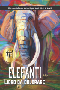 Libro da colorare elefanti
