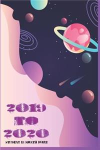 2019 - 2020 Mid Year 18 Month Student Journal Outer Space - Mind Maps, Student Finance Budget Planner, Goal Setting & Inspirational Quotes