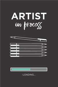 Artist in process composition notebook