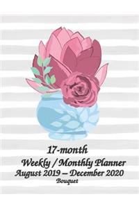 17-month Bouquet Weekly / Monthly Planner August 2019 - December 2020