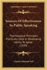 Sources of Effectiveness in Public Speaking