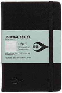 Small Black Ruled Journal with Green Gilded Edges