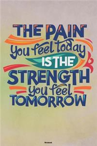 The Pain you feel Today is the Strength you feel Tomorrow Notebook