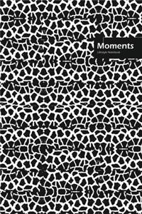 Moments Lifestyle, Animal Print, Write-in Notebook, Dotted Lines, Wide Ruled, Medium Size 6 x 9 Inch, 288 Pages (Black)