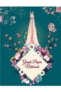Graph Paper Notebook: Mindfulness Flowers Design, 8.5 X 11 Square Blank Quad Ruled 1/4 Inch Graph Paper, Blank Graph Paper Composition Books