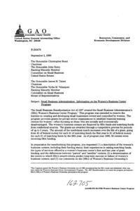 Small Business Administration: Information on the Womens Business Center Program