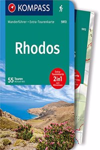KOMPASS Wanderfuhrer Rhodos: Wanderfuhrer mit Extra-Tourenkarte 1:55000, 55 Touren, GPX-Daten zum Download.