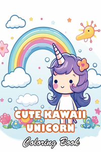 Cute Kawaii Unicorn Coloring Book