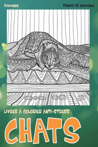 Livres à colorier anti-stress - Fleurs et animaux - Animaux - Chats