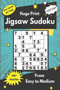 Huge Print Jigsaw Sudoku from Easy to Medium