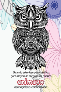 Livre de coloriage pour adultes pour stylos et crayons de couleur - Conceptions anti-stress - Animaux