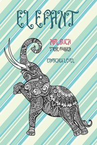 Malbuch - Einfaches Level - Tiere färben - Elefant