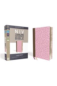 NIV, Thinline Reference Bible, Large Print, Imitation Leather, Pink/Brown, Red Letter Edition, Comfort Print