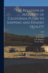 The Relation of Maturity of California Plums to Shipping and Dessert Quality; B428