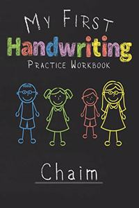 My first Handwriting Practice Workbook Chaim