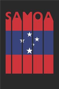 Retro Samoa Planner - Samoan Flag Diary - Vintage Samoa Notebook - Samoa Travel Journal: Unruled Blank Journey Diary, 110 page, Lined, 6x9 (15.2 x 22.9 cm)