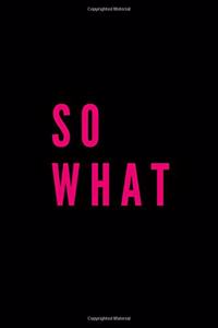 So What: So What Journal, So What Notebook/ 6 x 9 100 pages, wide ruled, Funny Gift