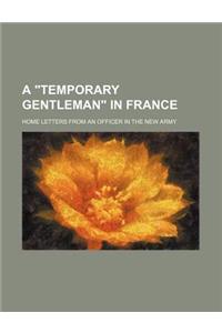 A Temporary Gentleman in France; Home Letters from an Officer in the New Army