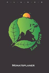 Grüne Erde Sonnenaufgang Monatsplaner
