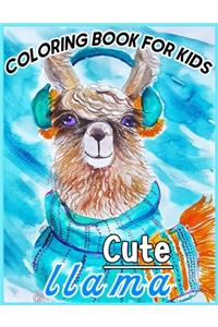 Cute llama COLORING BOOK FOR KIDS