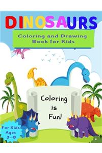 Dinosaurs Coloring and Drawing Book for Kids