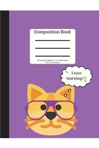 Composition Book 100 Sheet/200 Pages 8.5 X 11 In.-Wide Ruled-Cats I Love
