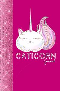 Caticorn Journal: Cute Notebook, Journal or Sketchbook for Cat and Unicorn Lovers with Dot Grid Paper Makes a Great Gift