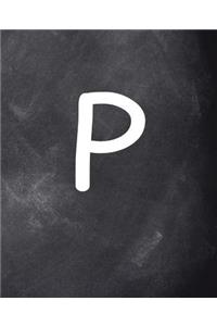 Monogram P School Composition Book Personalized Letter P Chalkboard 130 Pages