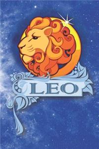 Leo Zodiac Sign Horoscope Notebook Journal for Writing in: Blank Lined Notebook Journal with Leo Star Sign Art