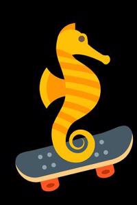 Seahorse Skateboarding Notebook Journal 120 College Ruled Pages 6 X 9