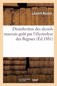 Désinfection des alcools mauvais goût par l'électrolyse des flegmes