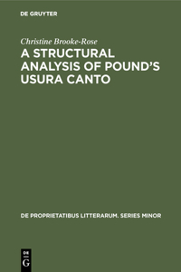 Structural Analysis of Pound's Usura Canto