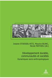 Developpement Durable, Communautes Et Societes